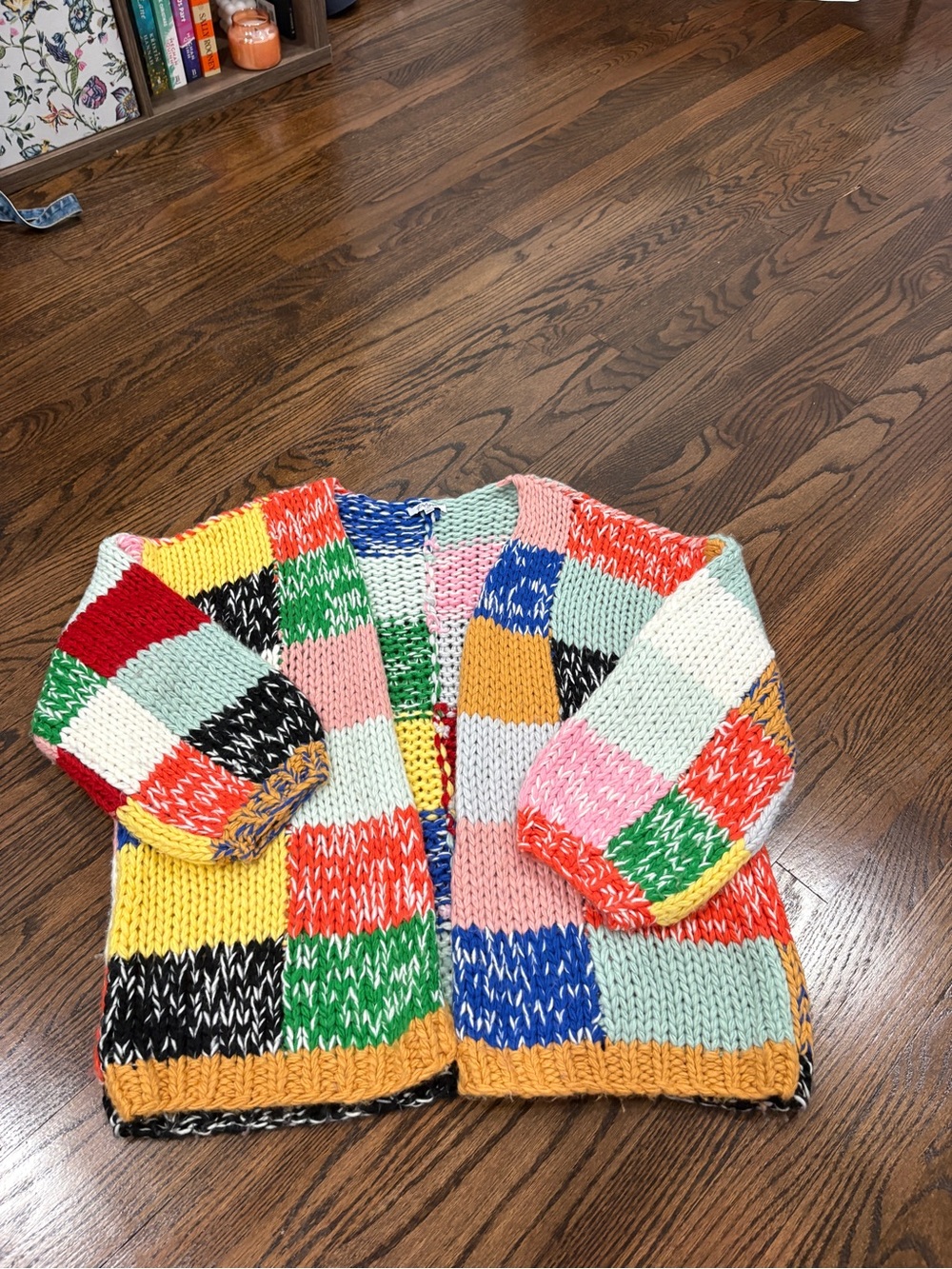 Polagram Multicolor Patchwork Knit Cardigan